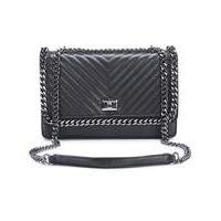 quilted shoulder bag with chain detail