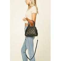 Quilted Faux Leather Satchel