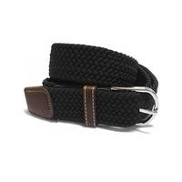 quinn textured woven and leather belt in black brown