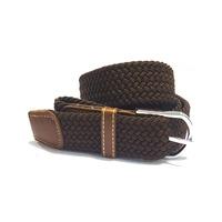 Quinn Textured Woven and Leather Belt in Brown