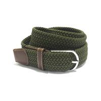 quinn textured woven and leather belt in khaki