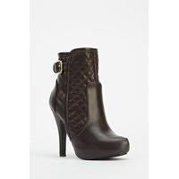 Quilted Faux Leather Heeled Boots