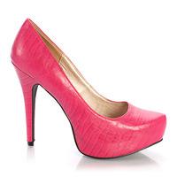 Qupid Shoes System-04 Croco Fuchsia