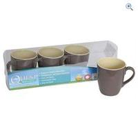 quest two tone burslem 4 piece melamine mug set colour brown