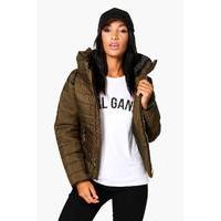 quilted padded jacket khaki