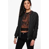 quilted bomber jacket black