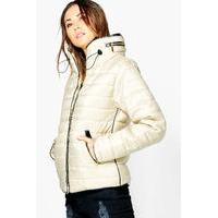 Quilted Padded Jacket - beige