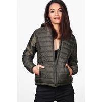 quilted hooded coat khaki