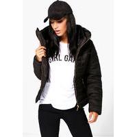 Quilted Padded Jacket - black