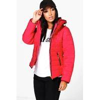 Quilted Padded Jacket - red