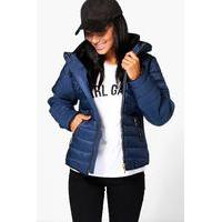 Quilted Padded Jacket - navy