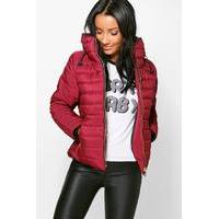 quilted padded jacket burgundy