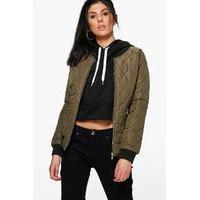 quilted bomber jacket khaki