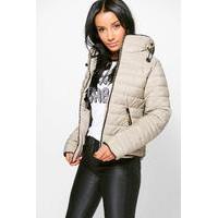 Quilted Padded Jacket - stone