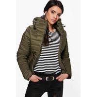 quilted padded jacket khaki