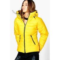 Quilted Padded Jacket - mustard