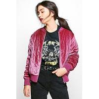 Quilted Velvet Bomber - dusky pink