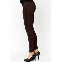 quilted faux leather panel leggings