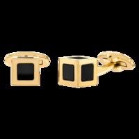Quantum Cubus Yellow Gold Plated Stainless Steel Cuff Links