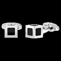 Quantum Cubus White Gold Plated Stainless Steel Cuff Links