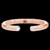 QUANTUM CUBUS STAINLESS STEEL & WHITE CRYSTAL HINGED BANGLE