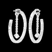 Quantum Cubus White Gold Plated Stainless Steel Earrings