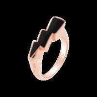Quantum Cubus Black Enamel & Rose Gold Plated Sterling Silver Ring