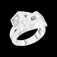 quantum cubus sterling siilver white crystal ring