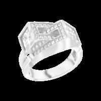 QUANTUM CUBUS STERLING SIILVER & WHITE CRYSTAL RING