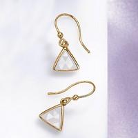 Quartz Triangle Drop Earrings