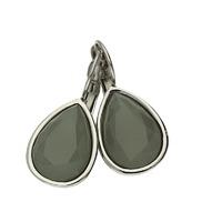 Qudo Pendant Drop Earrings With Light Grey Opal