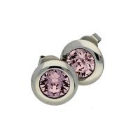 Qudo Stud Earrings with Light Amethyst Crystals