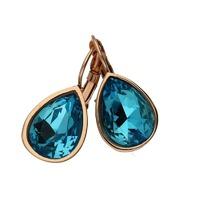 Qudo Pendant Drop Earrings With Dark Aquamarine