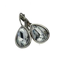 Qudo Pendant Drop Earrings With Clear Crystal