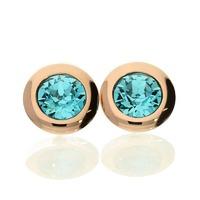 Qudo Stud Earrings with Light Turquoise Crystals