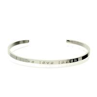 Qudo Casone Bangle Silver Live Laugh Love