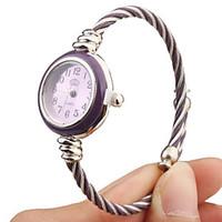 Quartz Watch with Metal Rope Watch Strap - Purple Face Cool Watches Unique Watches