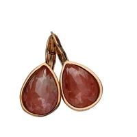 Qudo Pendant Drop Earrings With Rose Peach Opal