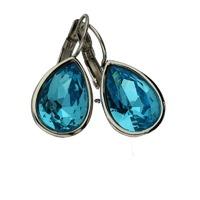 Qudo Pendant Drop Earrings With Dark Aquamarine