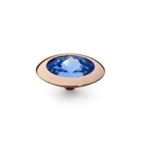 Qudo Rose Gold Plated Sapphire 16mm Ring Top 629843