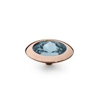 Qudo Rose Gold Plated Denim Blue 16mm Ring Top 629832