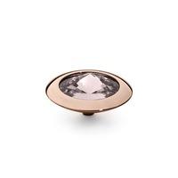 Qudo Rose Gold Plated Light Amethyst 16mm Ring Top 629839