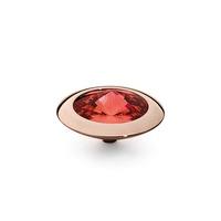 Qudo Rose Gold Plated Light Siam 16mm Ring Top 629840