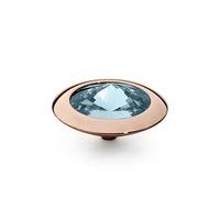 Qudo Rose Gold Plated Aquamarine 16mm Ring Top 629818