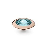 Qudo Rose Gold Plated Light Turquoise 16mm Ring Top 629847