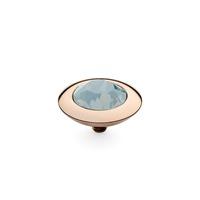 Qudo Rose Gold Plated White Opal 13mm Ring Top 629345