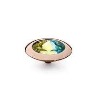 qudo rose gold plated aurora boreale 16mm ring top 629838