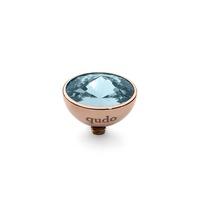Qudo Rose Gold Plated Aquamarine 11.5mm Ring Top 627898