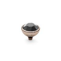 Qudo Rose Gold Plated Jet Hematite 10mm Ring Top 627444