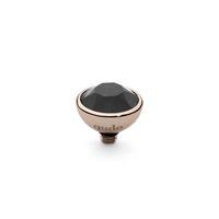 Qudo Rose Gold Plated Jet 10mm Ring Top 627436